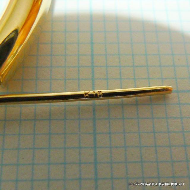 18金 18k フープピアス 幅3mm 外径35mm イエローゴールド 両耳