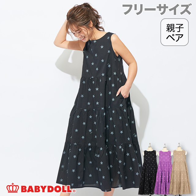 4 7new 星柄ティアード ワンピース 4160a ベビードール 子供服 大人 レディースの通販はau Pay マーケット Babydoll ベビードール