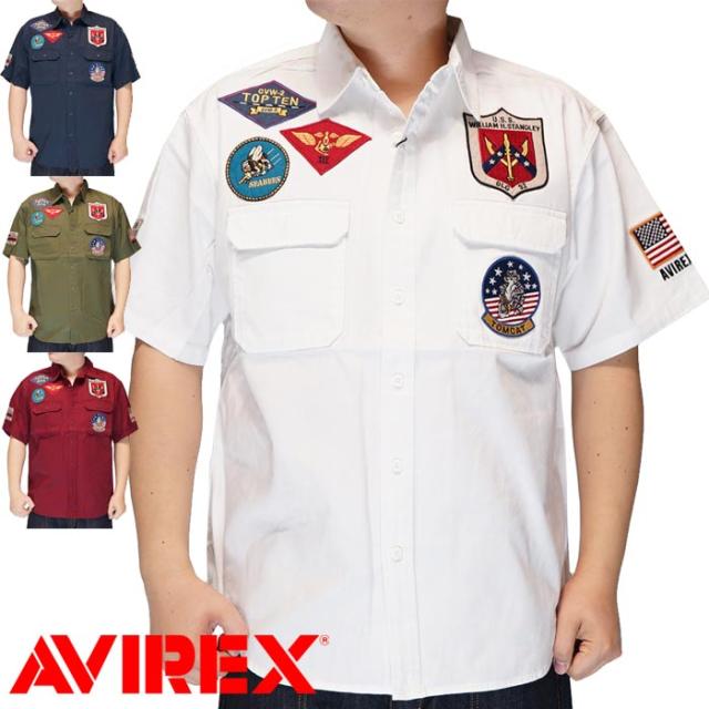 AVIREX アヴィレックス アビレックス 半袖 シャツ メンズ トップガン ミリタリー アメカジ 783-3123020 送料無料