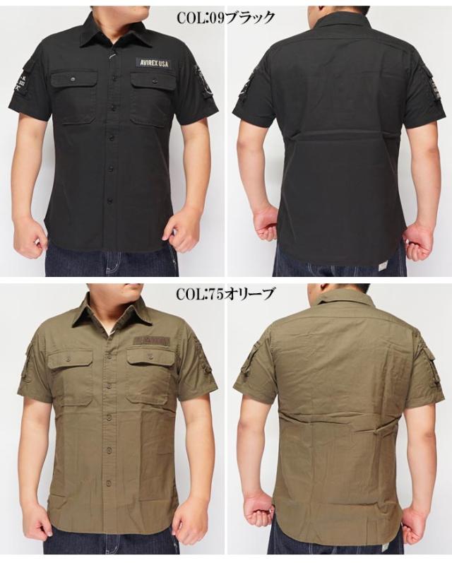 AVIREX [アヴィレックス] 半袖 ファティーグ カーキ シャツ 6175093 送料無料_3