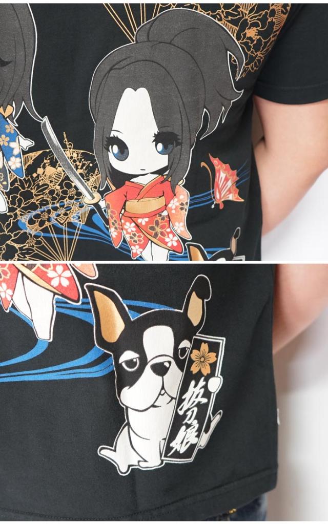 抜刀娘 バットウムスメ 絡繰魂 和柄 Tシャツ 半袖 ひなちゃん あおい