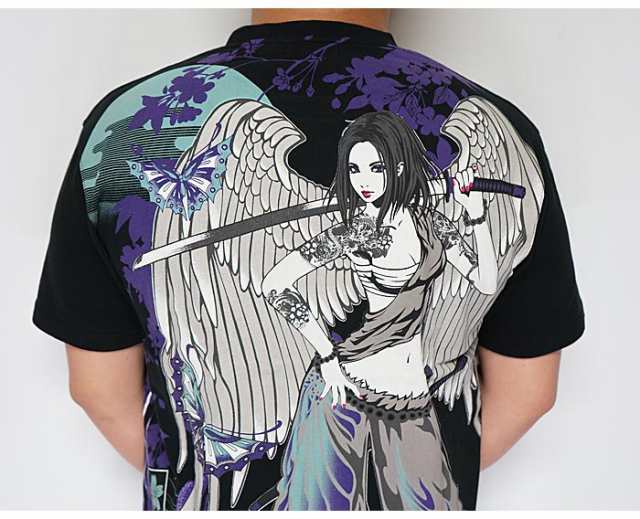 抜刀娘 バットウムスメ 絡繰魂 和柄 Tシャツ 半袖 凛 エンジェル 天使