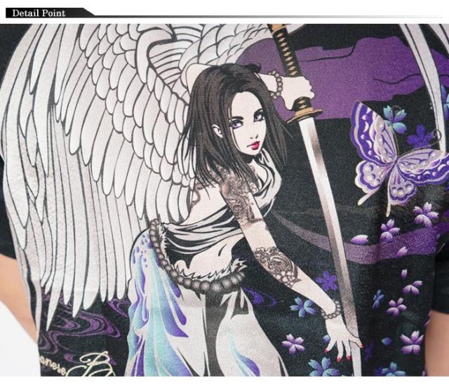 抜刀娘 バットウムスメ 絡繰魂 和柄 アロハシャツ 半袖 妃那 結愛 凛 212813 送料無料_3