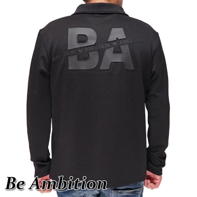 な Be Ambition ビーアンビション ZIP ポロシャツ 長袖 メンズ ロゴ