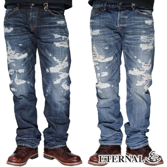 ETERNAL エターナル ジーンズ ローライズ リメイク ストレート デニム ワンウォッシュ 岡山 児島 日本製 52292 送料無料の通販は