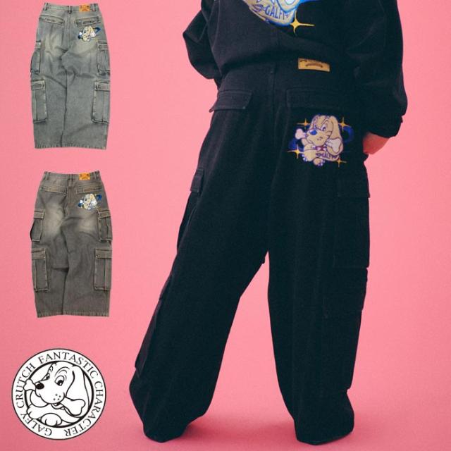 GALFY ガルフィー ナイロン カーゴパンツ メンズ レディース ボトム デニム ズボン 犬 ワイドカーゴ 143001 送料無料