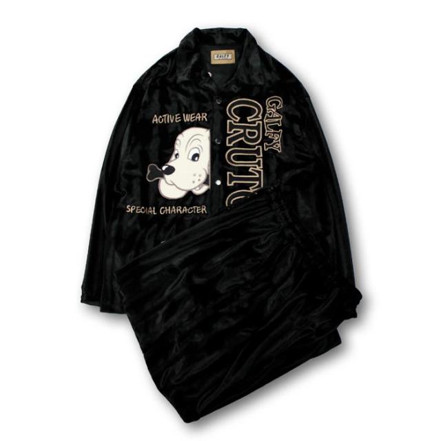 GALFY ガルフィー トラックジャケット　ベロア　90s GALFY ガルフィー ベロア 犬 ジャージ上 トラックジャケット 刺繍 青