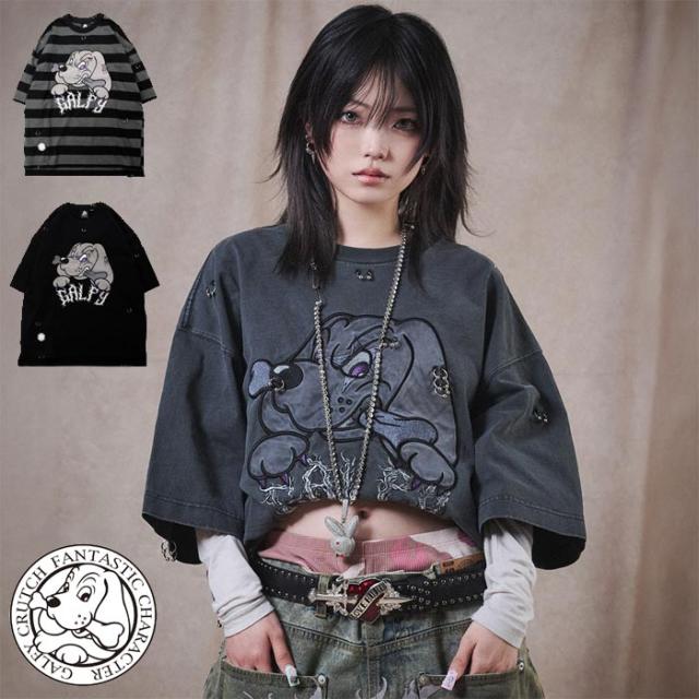 GALFY ガルフィー Tシャツ 半袖 メンズ レディース ドッグ 犬 バチバチピアスTee 162028 送料無料