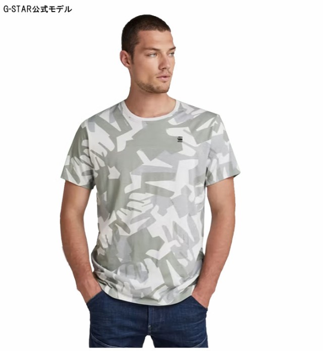 ジースター ロウ G-STAR RAW Tシャツ 半袖 メンズ CAMO ALLOVER T