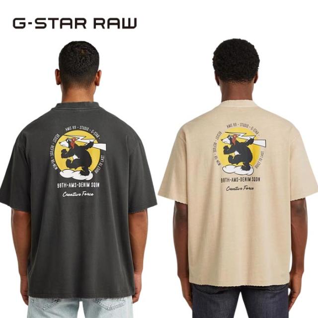 ジースター ロウ G-STAR RAW Tシャツ 半袖 メンズ Back Graphic Loose T-Shirt D28605-E401 送料無料