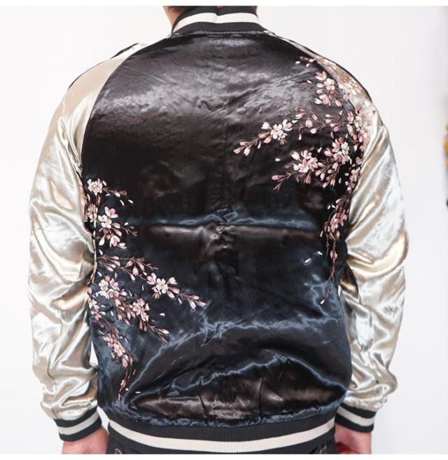 JAPANESQUE ｼﾞｬﾊﾟﾈｽｸ 和柄 スカジャン メンズ レディース 桜刺繍 リバーシブル スーベニア ジャケット 総刺繍 JSKJ-522 送料無料_2