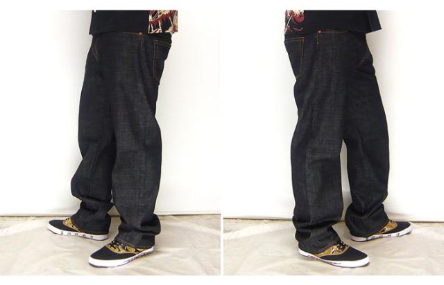 花旅楽団[ハナタビガクダン] 鳳凰菊 帯柄ジャガード ワンウォッシュ ブラッ