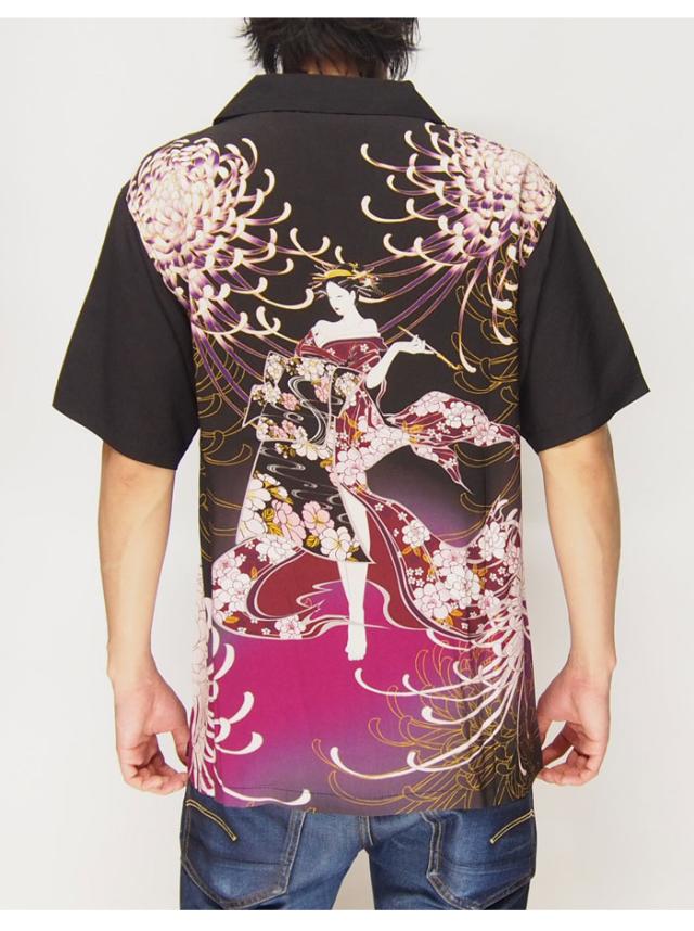 を30%OFFセール 華鳥風月[かちょうふうげつ] 花魁 和柄アロハ/半袖シャツ/362382/送料無料_2