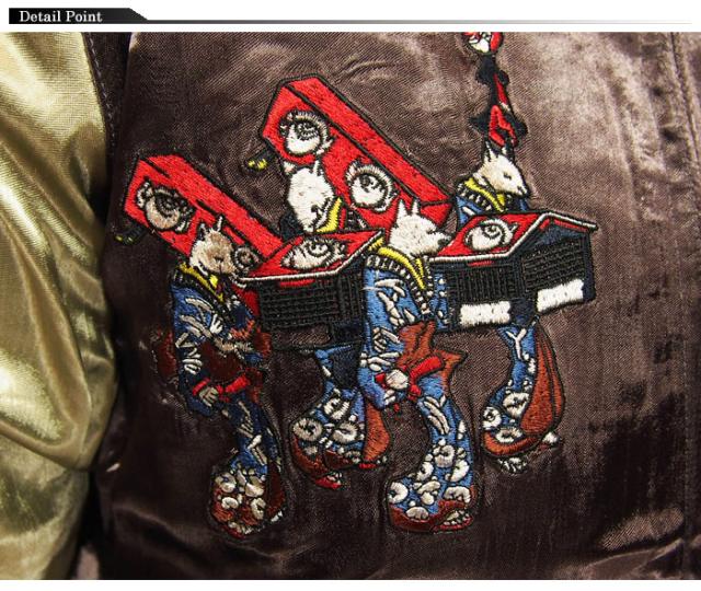 花旅楽団[ハナタビガクダン] 狐の嫁入り 刺繍 リバーシブル 和柄