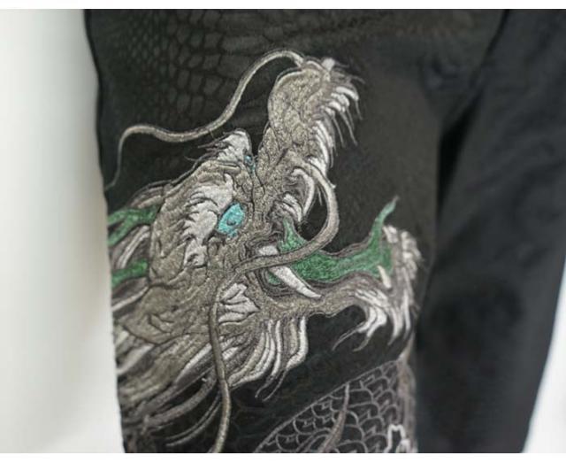 絡繰魂[カラクリダマシイ] 龍刺繍 龍の鱗ジャガード 総刺繍 和柄ショートパンツ ショーツ メンズ 292873 送料無料_2