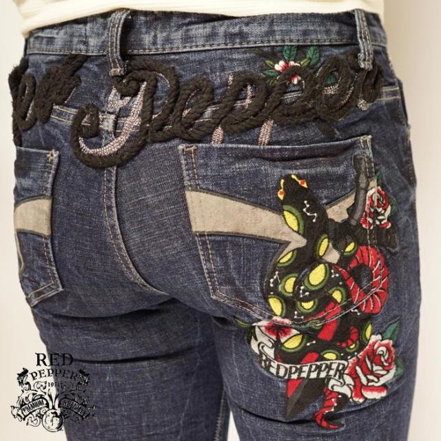 Red Pepper レッドペッパー レディース スネークモチーフ スキニー デニム ジーンズ Rj1078 1 送料無料の通販はau Pay マーケット 和柄販売のジーンズプラザ摩耶葛西店