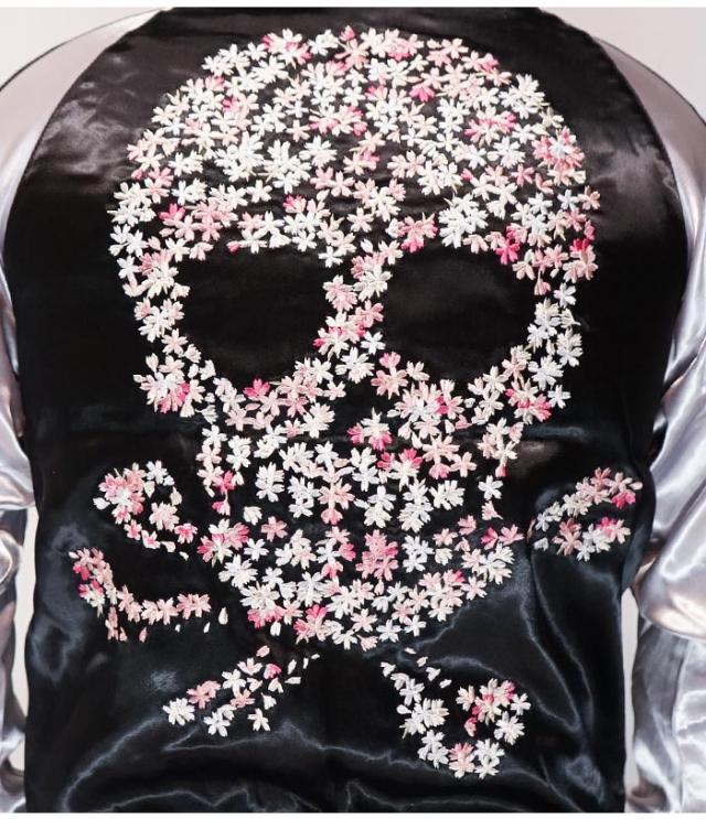 JAPANESQUE ｼﾞｬﾊﾟﾈｽｸ 和柄 スカジャン メンズ レディース 桜髑髏