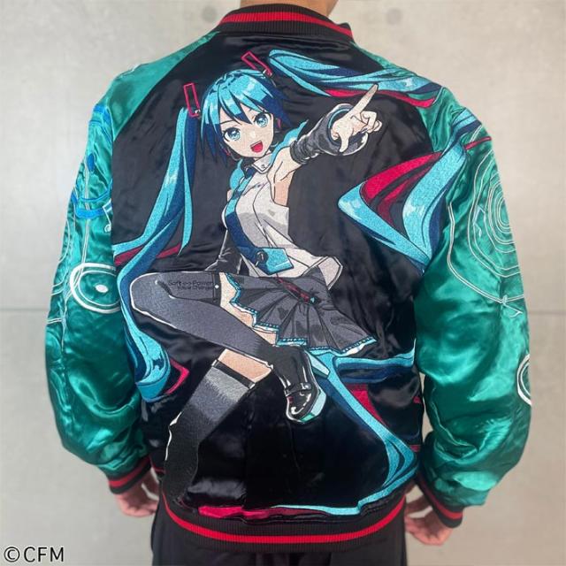 絡繰魂 カラクリダマシイ 初音ミク コラボ 和柄 スカジャン メンズ リバーシブル スーベニア ジャケット 261001 送料無料
