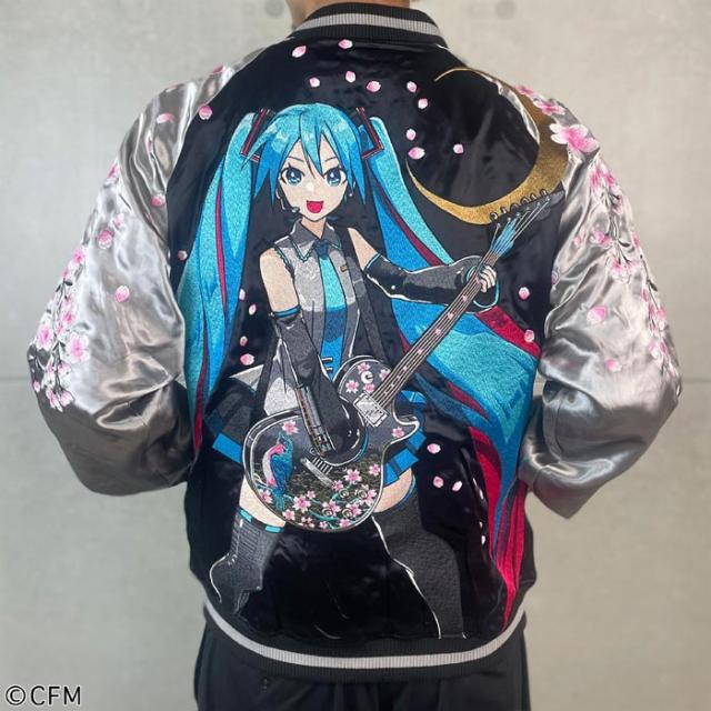 絡繰魂 カラクリダマシイ 初音ミク コラボ 和柄 スカジャン メンズ リバーシブル スーベニア ジャケット 261002 送料無料