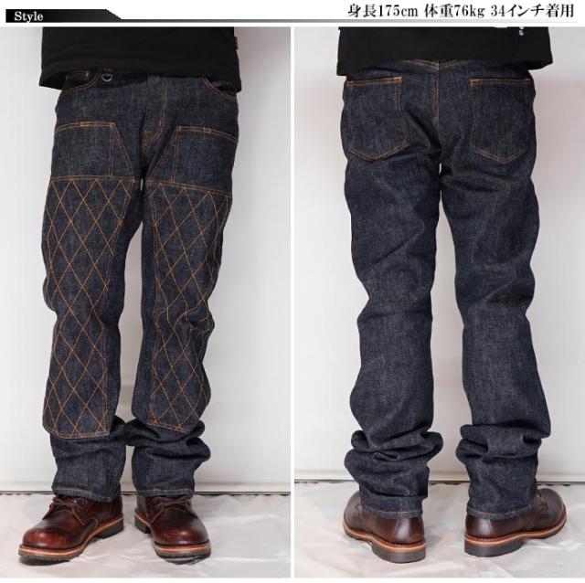児島ジーンズ KOJIMA GENES 13oz ダイヤステッチ ダブルニーストレート ストレッチパンツ ジーンズ デニム 日本製 メンズ ワンウォッシュ RNB-107 送料無料_1