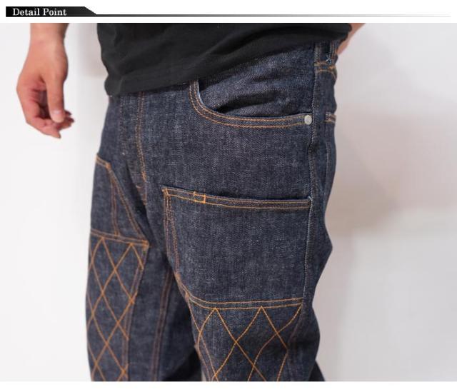 児島ジーンズ KOJIMA GENES 13oz ダイヤステッチ ダブルニーストレート ストレッチパンツ ジーンズ デニム 日本製 メンズ ワンウォッシュ RNB-107 送料無料_3