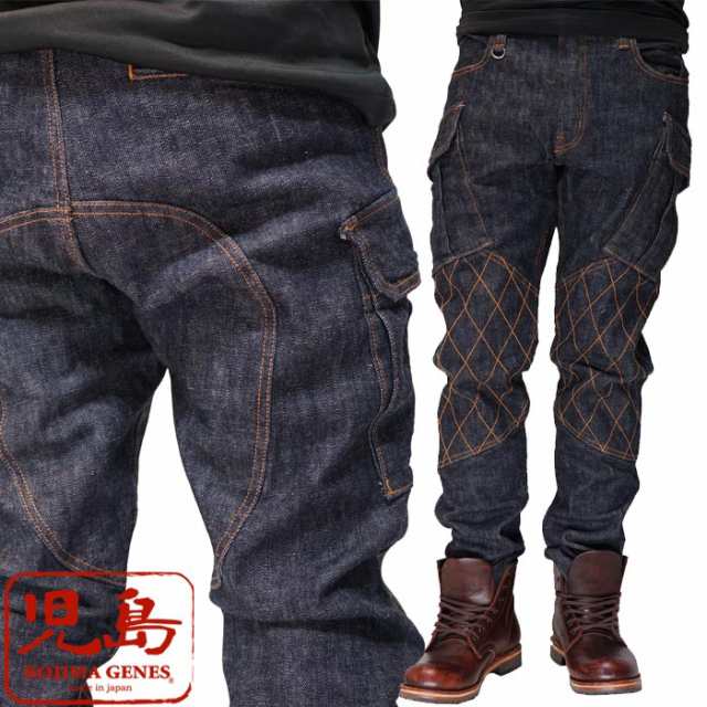 児島ジーンズ KOJIMA GENES 13oz ダブルニー カーゴ スリム ストレッチパンツ ジーンズ デニム 日本製 メンズ ワンウォッシュ RNB-117 送料無料の通販は 15,466円