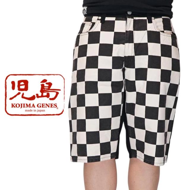 児島ジーンズ KOJIMA GENES ショートパンツ ハーフパンツ ブロックチェックコンボショートパンツ 日本製 ワンウォッシュ メンズ MadeinJapan RNB-1399 送料無料