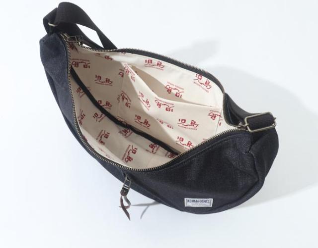 児島デニム KOJIMA GENES 三日月型 肩先 御徒面子 BAG 鞄 日本製 メンズ RNB-9002N 貨物輸送無料