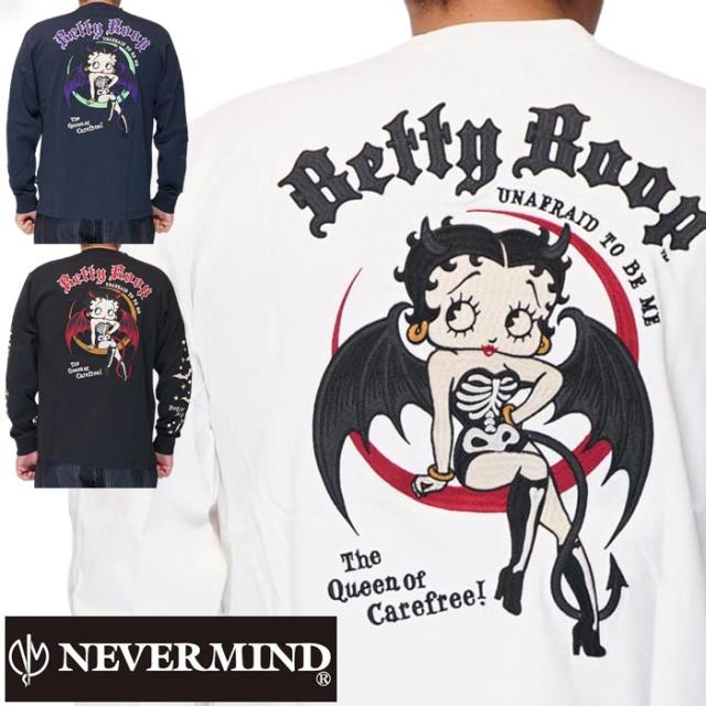 NEVER MIND(ネバーマインド) ベティブープ コラボ ロングTシャツ メンズ 刺繍 デビル BBN-2509 送料無料