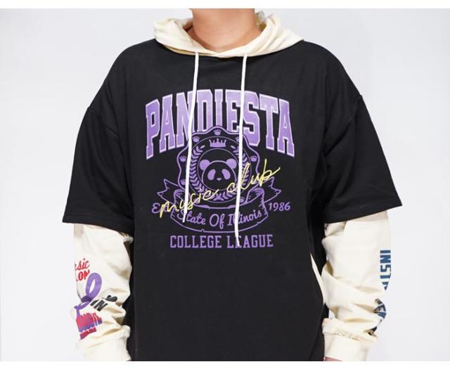 パンディエスタ PANDIESTA パーカー ビッグサイズ メンズ パンダ フェイクレイヤード 和柄 513951 送料無料_4