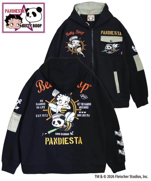 PANDIESTA パンディエスタ ベティブープコラボ パーカー メンズ パンダ MARIN BETTY 和柄 516600 送料無料_3