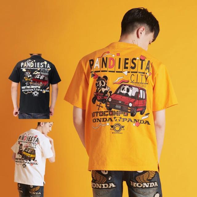 ホンダ Honda パンディエスタ PANDIESTA コラボ Tシャツ パンダ CITY&MOTOCOMPO 和柄 523504 送料無料