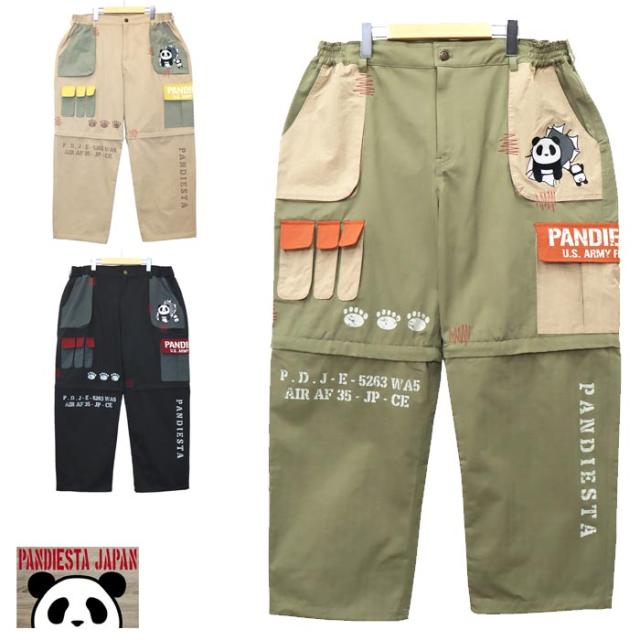 パンディエスタ PANDIESTA 2WAYミリタリー カーゴパンツ パンダ メンズ ユニセックス ショートパンツ 和柄 554953 送料無料