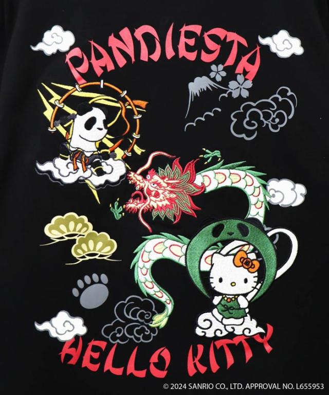 パンディエスタ PANDIESTA Hello Kitty ハローキティ コラボ パーカー メンズ レディース 熊猫風雷神 フルジップ パーカー 564406 送料無料 パンディエスタ PANDIESTA Hello Kitty ハローキティ コラボ パーカー メンズ レディース 熊猫風雷神 フルジップ パーカー 564406 送料無料