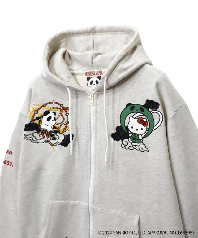 パンディエスタ PANDIESTA Hello Kitty ハローキティ コラボ パーカー メンズ レディース 熊猫風雷神 フルジップ パーカー 564406 送料無料 パンディエスタ PANDIESTA Hello Kitty ハローキティ コラボ パーカー メンズ レディース 熊猫風雷神 フルジップ パーカー 564406 送料無料