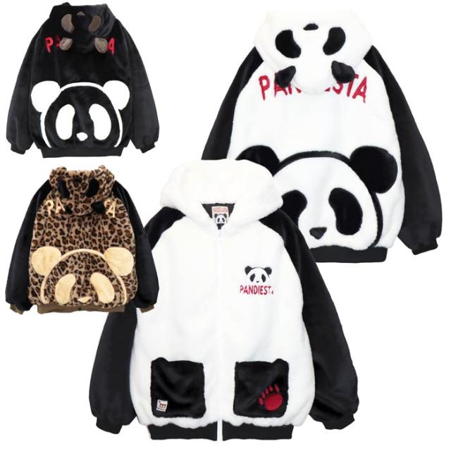 PANDIESTA パンディエスタ アウター パーカー メンズ パンダ もこもこ ファー ラグラン切替 和柄 595200 送料無料