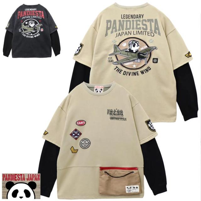 PANDIESTA パンディエスタ サコッシュ ミリタリー フェイクレイヤード Tシャツ 和柄 595953 送料無料