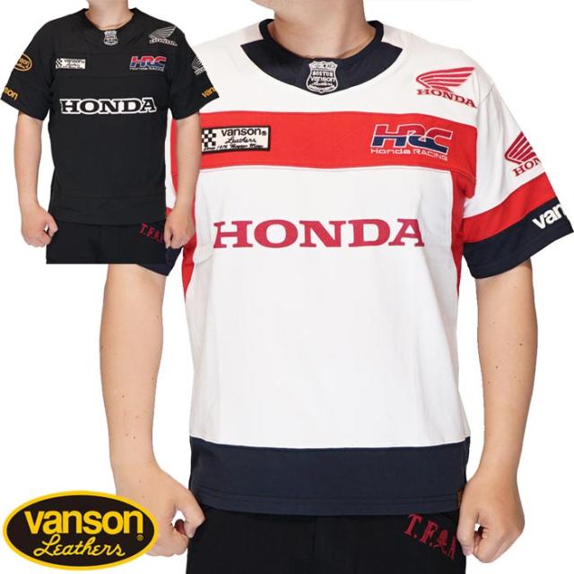 VANSON バンソン ホンダ HONDA コラボ Tシャツ 半袖 メンズ HRV-2401 送料無料