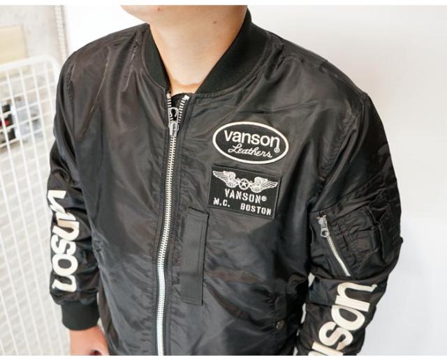 バンソン VANSON MA-1 フライト ジャケット アウター メンズ ミリタリージャケット ワンスター NVJK-2506 送料無料_4