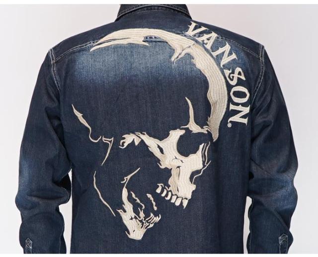 VANSON バンソン メンズ デニムシャツ スカル NVSL-2504 送料無料