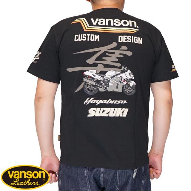 VANSON バンソン スズキ SUZUKI  コラボ Tシャツ 半袖 メンズ 隼 GSX1300R SMV-2403 送料無料