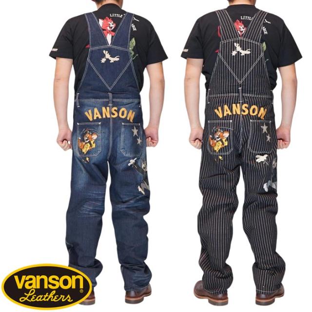 VANSON バンソン トムとジェリー コラボ オーバーオール メンズ デニム TJV-2408 送料無料