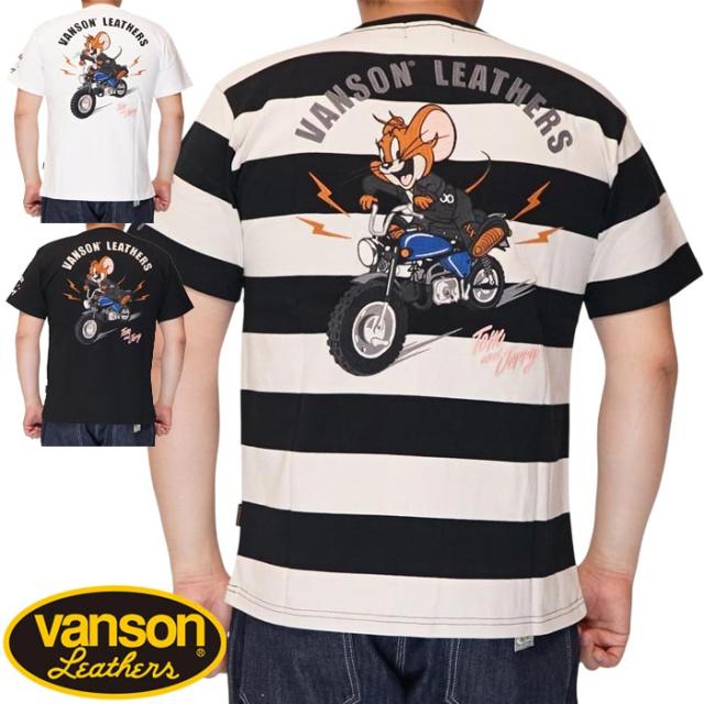 VANSON バンソン トムとジェリー コラボ Tシャツ 半袖 メンズ TJV-2518 送料無料