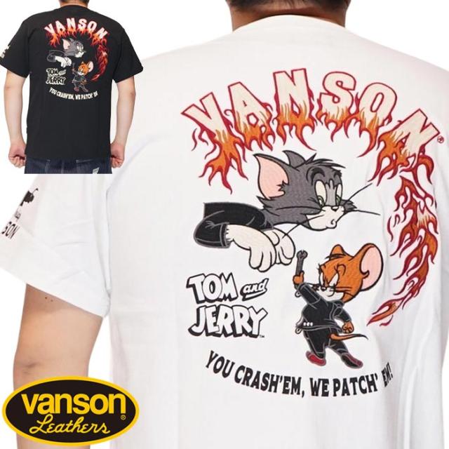 VANSON バンソン トムとジェリー コラボ Tシャツ 半袖 メンズ TTJV-2519 送料無料