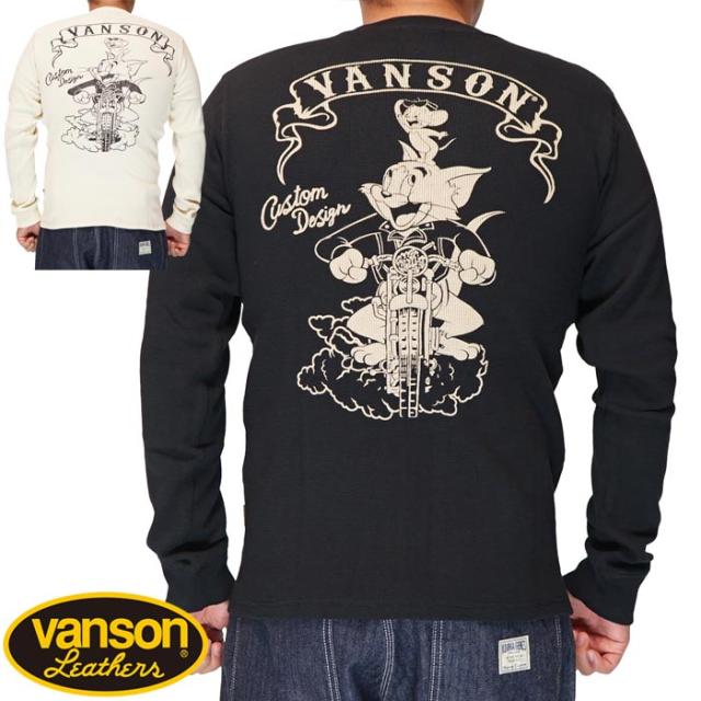 VANSON バンソン トムとジェリー コラボ サーマル ロングTシャツ メンズ プリント TJV-2525 送料無料