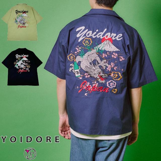 YOIDORE(ヨイドレ) シャツ 龍 富士山 半袖シャツ メンズ 825222 送料無料