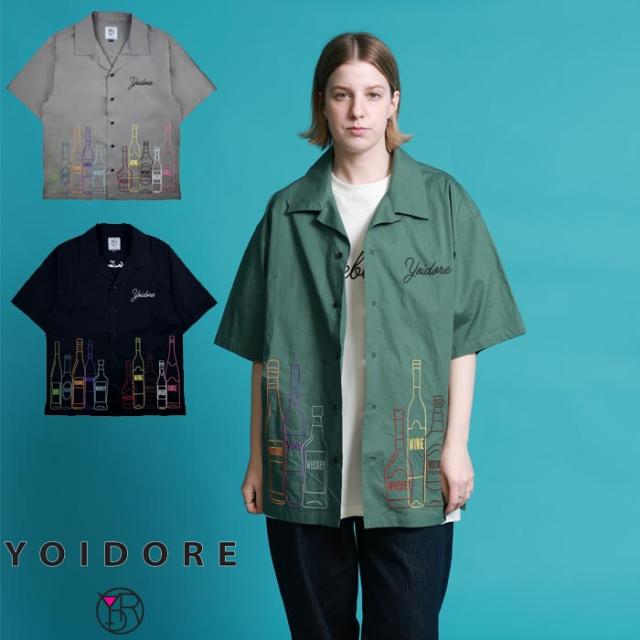 YOIDORE(ヨイドレ) シャツ 酒ボトル刺繍 メンズ 826002 送料無料