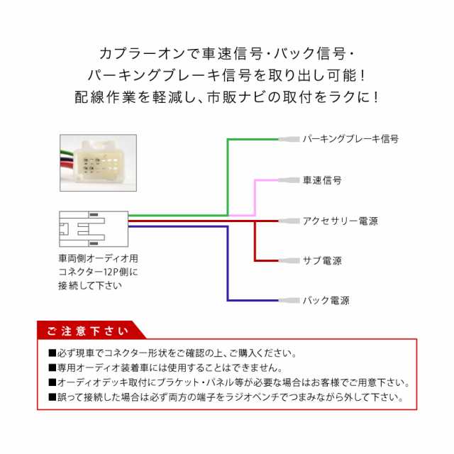 B21A デイズルークス H26.2-R2.2 車速 バック パーキングブレーキ 信号取り出し ハーネス 12PIN 12ピン ah50の通販はau  PAY マーケット - イネックスショップ | au PAY マーケット－通販サイト