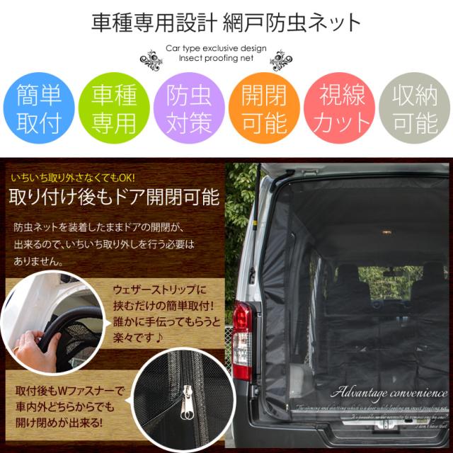 品番M12/M22/M23 NV350 キャラバンプレミアムGX [H24.6-] 防虫ネット 全窓フルセット 網戸_1