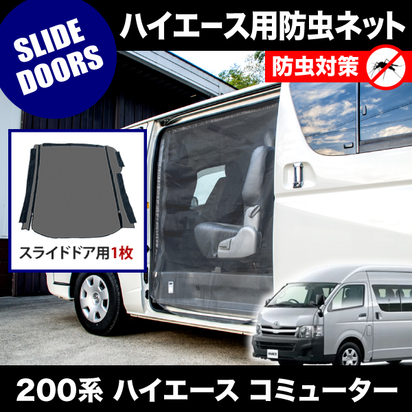 品番M14 200系 ハイエース コミューター 4ドア [H16.8-] 防虫ネット 片側 サイド スライドドア用 網戸の通販は 8,624円